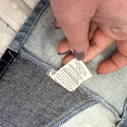 Glassons Patchwork Denim Lace-Up Corset Top Blue - Size 10