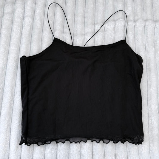 Glassons Ribbed Cami Top Black Size M