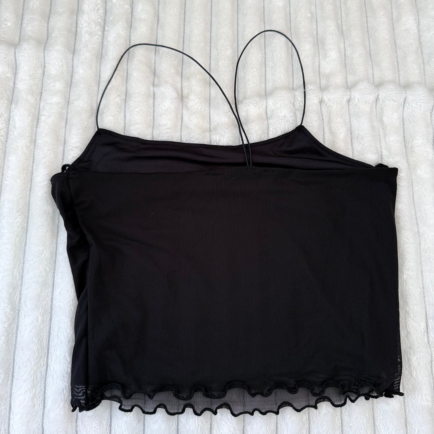 Glassons Ribbed Cami Top Black Size M