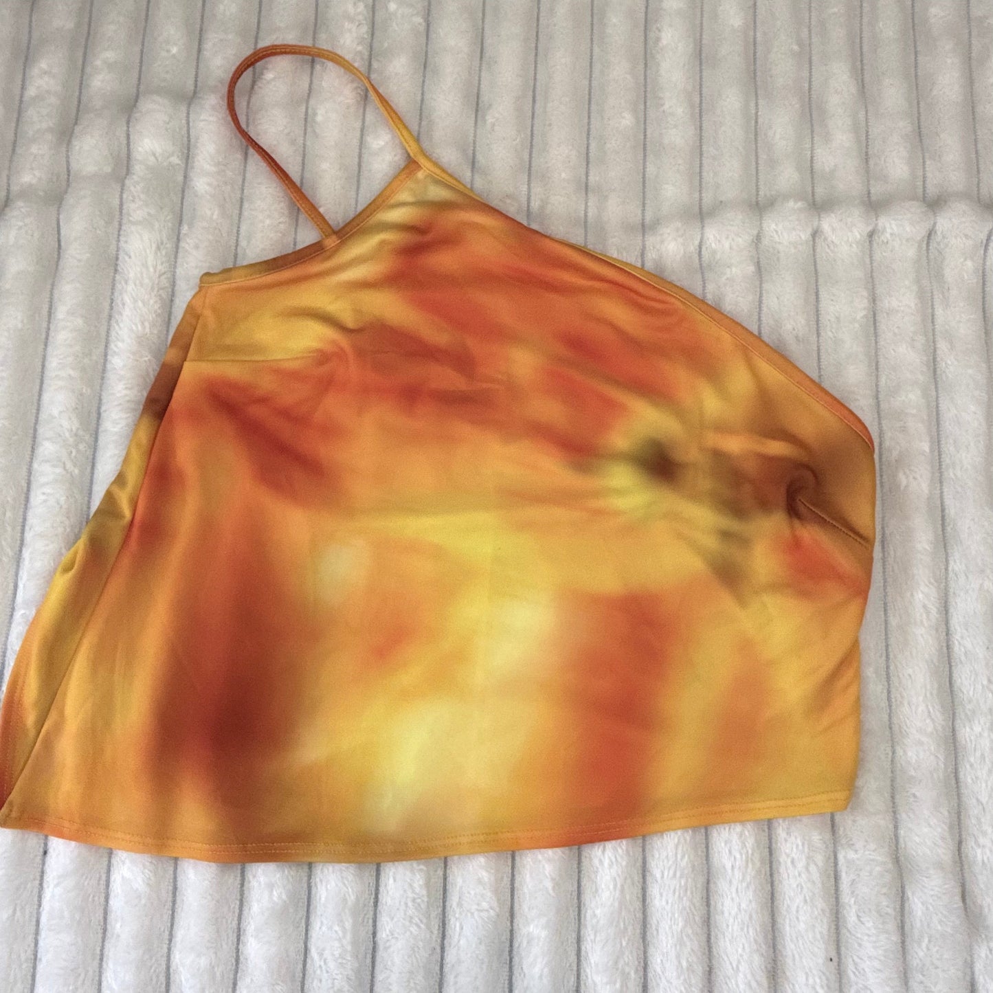 Glassons Tie-Dye Satin Cami Top OrangeYellow - Size M