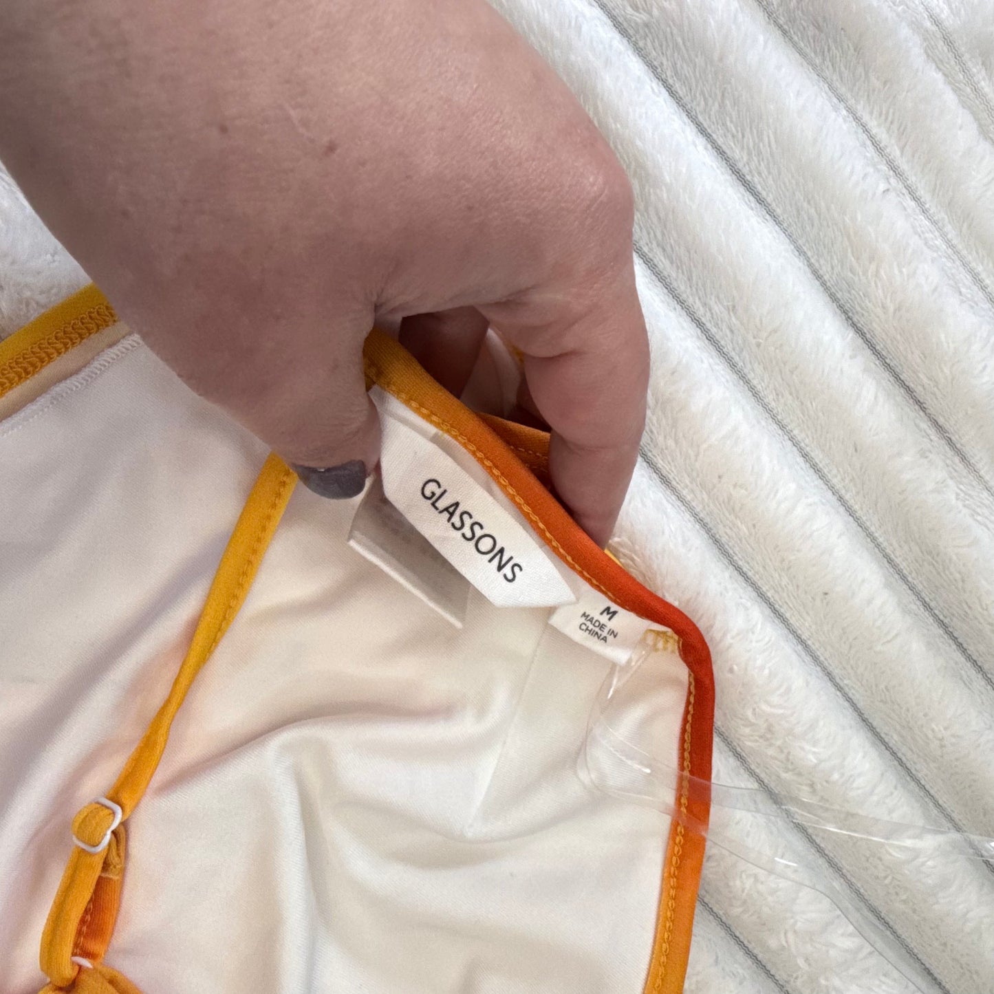 Glassons Tie-Dye Satin Cami Top OrangeYellow - Size M