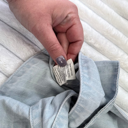 Glassons Tie-Front Wrap Top Light Blue - Size 10