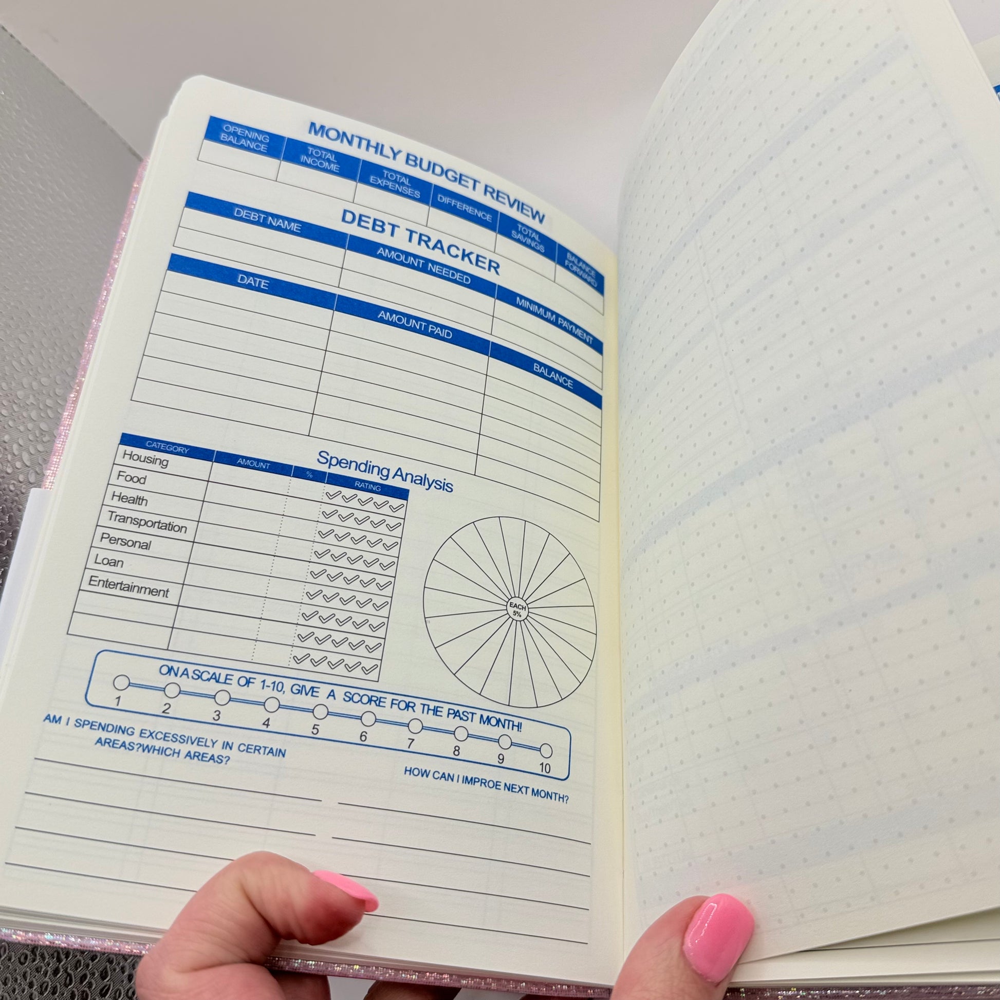 Glittery pink budget planner - planners original photo - what’s new stationery