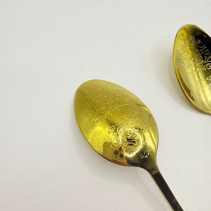 Engraved Golden Teaspoons - Set of 6