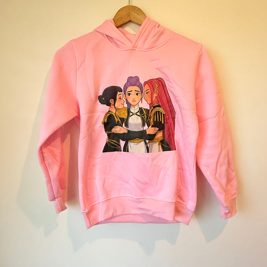 Graphic huntrix print hoodie - pink - 140 - hoodies original photo - what’s new children’s apparel