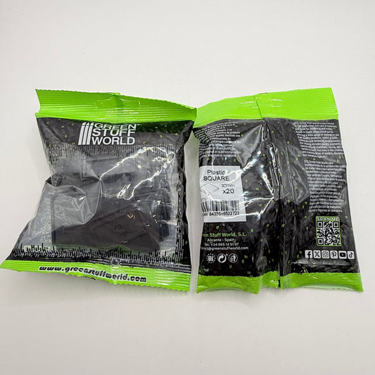 Green stuff world plastic square bases - 30mm black pack of 20 - craft shapes & bases crafts