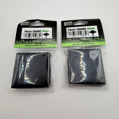 Green stuff world plastic square bases - 50mm black pack of 5 (x2) - model making crafts