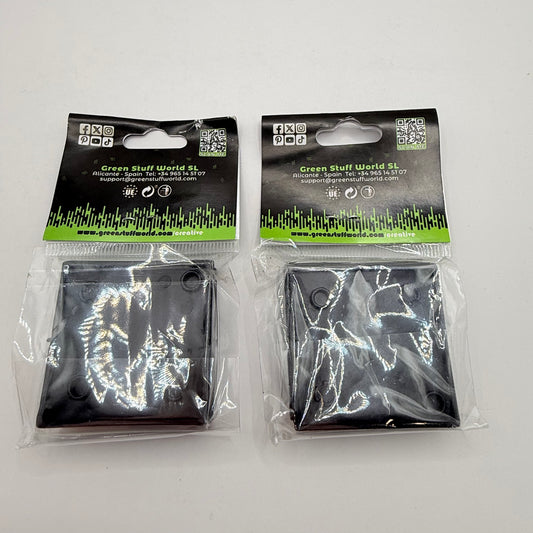 Green stuff world plastic square bases - 50mm black pack of 5 (x2) - model making crafts