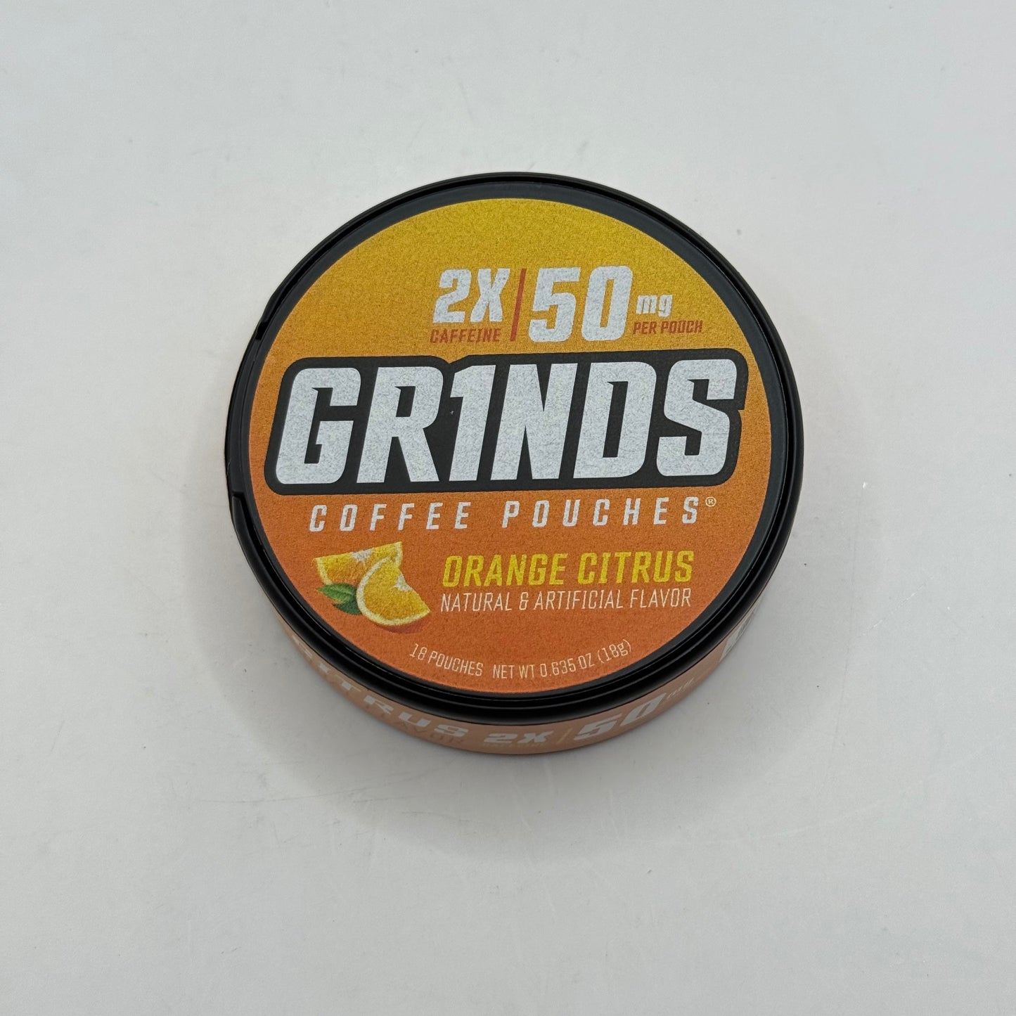 Grinds 2X Orange Citrus Coffee Pouches - 18 Pouch Tin