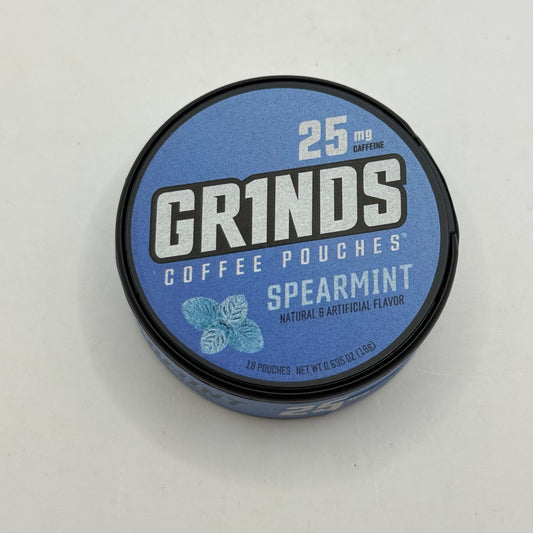 Grinds Spearmint Coffee Pouches - 18 Pouch Tin