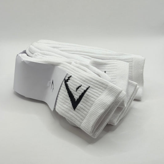 Gymshark Crew Socks White - Size Medium (UK 6-8) - Pack of 5