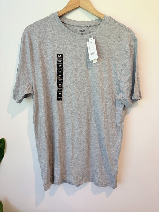 H&h men’s regular fit t-shirt - gray / m - t-shirts tops men’s apparel