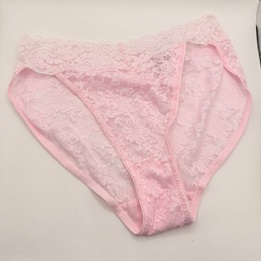 H&H Women’s Pink Floral Lace Briefs – Size M