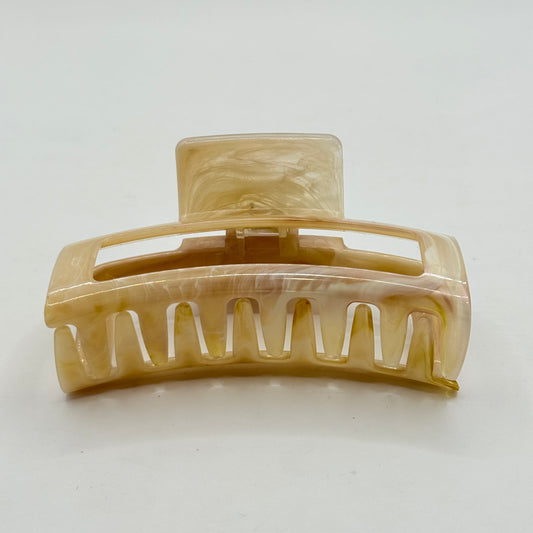 Hair Claw Clip, Tan Marble