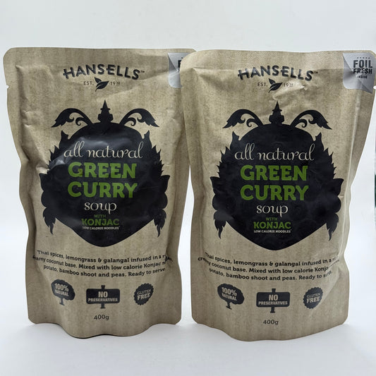 Hansells All Natural Green Curry Soup with Konjac Noodles (400g) SHORT DATED