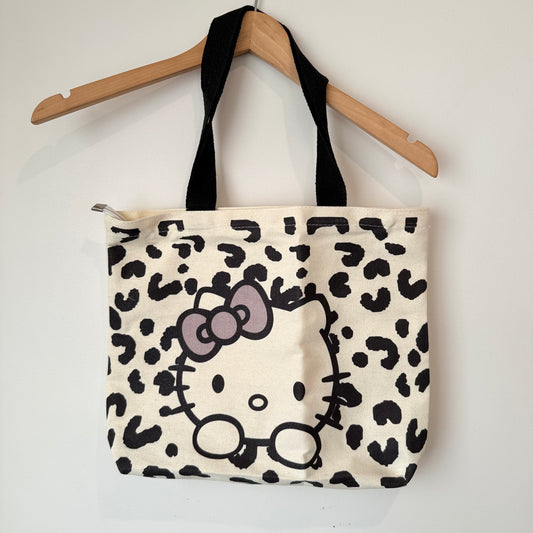 Hello Kitty Leopard Print Canvas Tote Bag