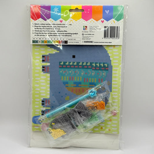 Hinkler Crystal Creations Cute Elephant Diamond Painting Kit (3500+ Crystals)