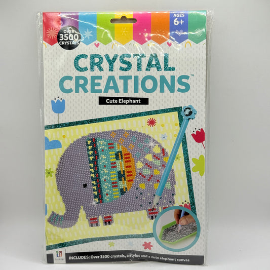 Hinkler Crystal Creations Cute Elephant Diamond Painting Kit (3500+ Crystals)