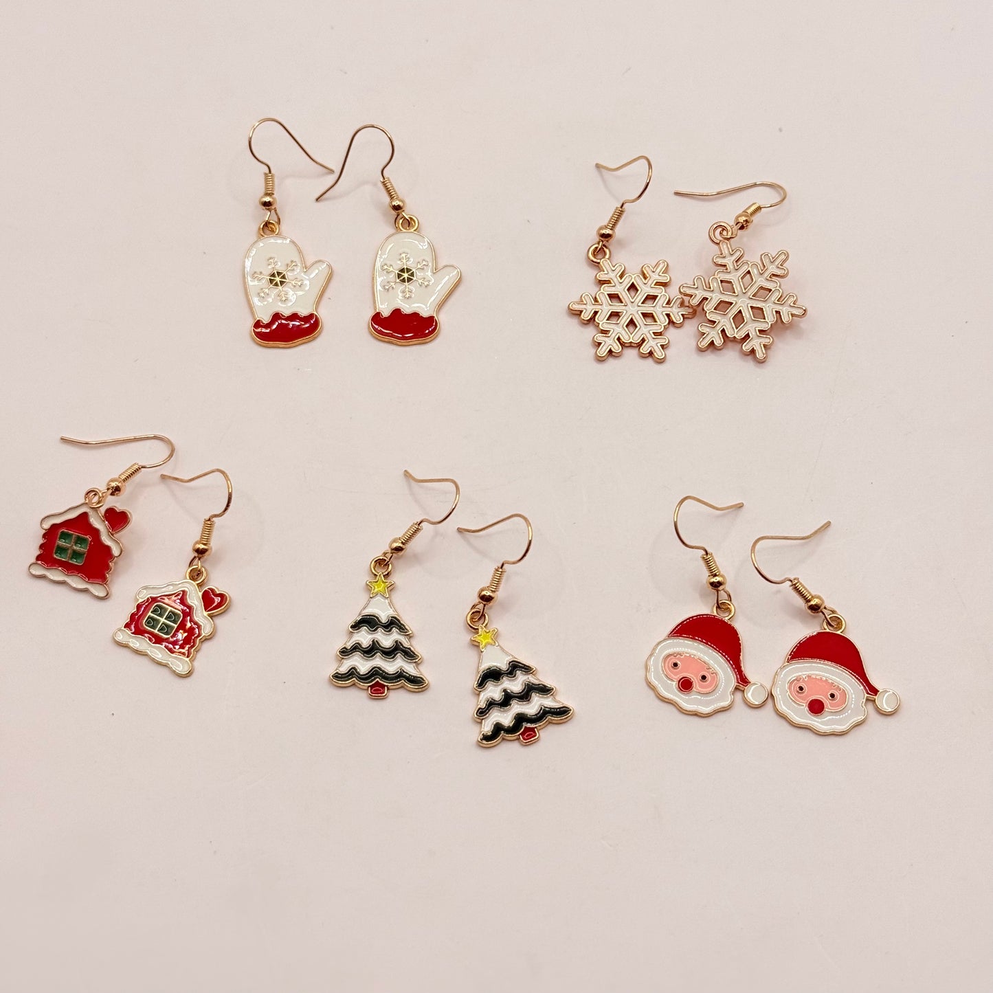 5x pairs christmas-themed dangle earrings - d1 - earrings original photo - what’s new fashion accessories