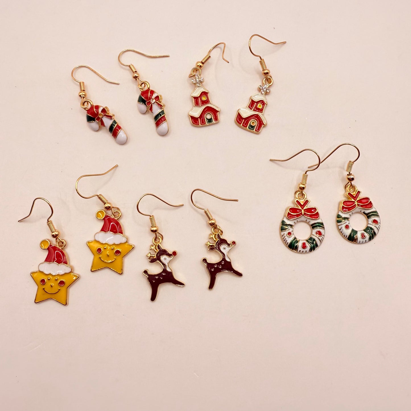 5x pairs christmas-themed dangle earrings - d3 - earrings original photo - what’s new fashion accessories
