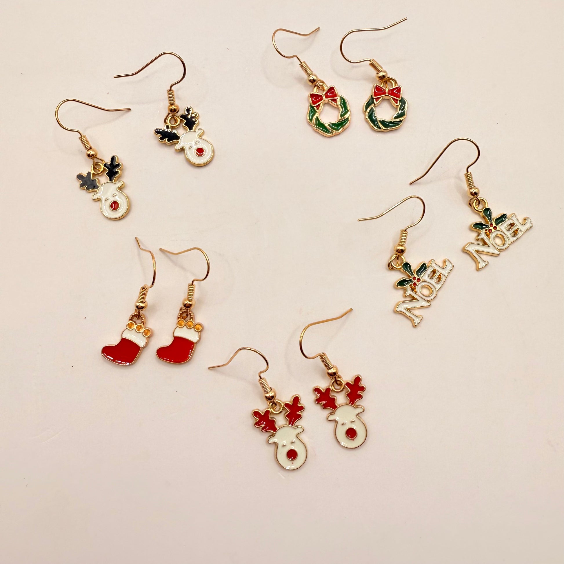 5x pairs christmas-themed dangle earrings - d5 - earrings original photo - what’s new fashion accessories