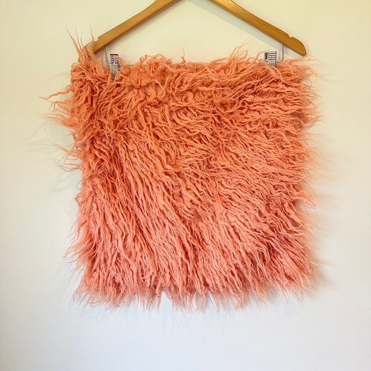 Home Style 45x45cm Faux Fur Cushion Cover - Peach Shaggy
