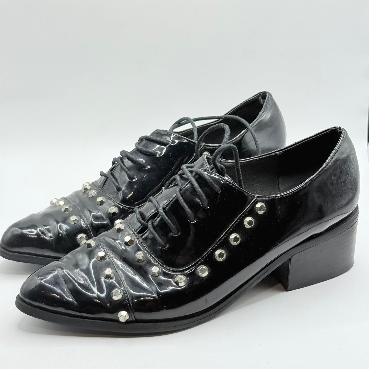 House of Avenues Studded Patent Brogues - Size 38