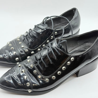 House of Avenues Studded Patent Brogues - Size 38