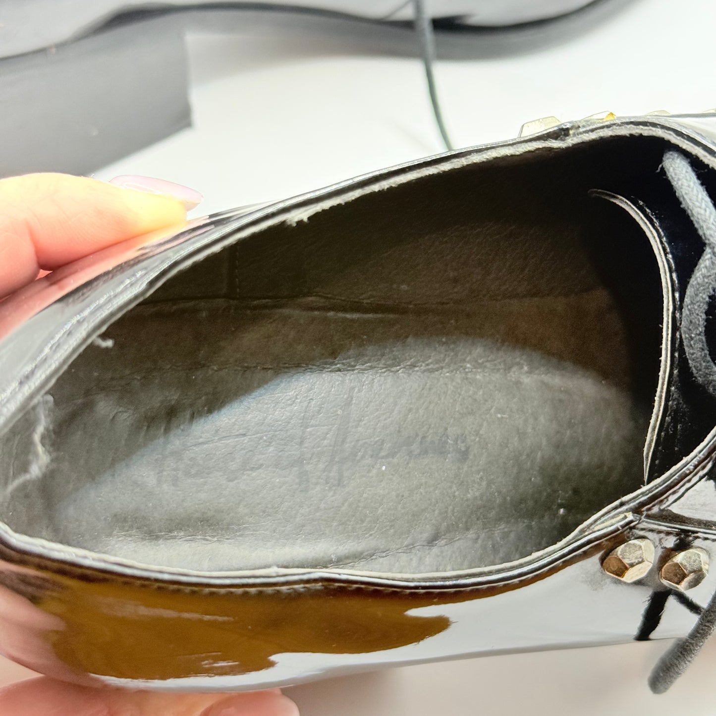 House of Avenues Studded Patent Brogues - Size 38