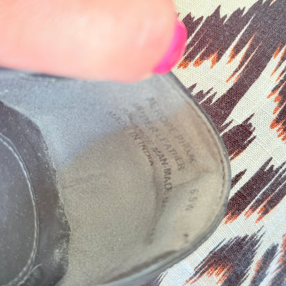 Hush Puppies Black Leather Comfort Block Heels - Size 6.5