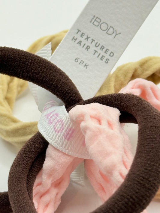 Cotton on body textured hair ties - 6 pack - ponytail holders accessories women’s apparel