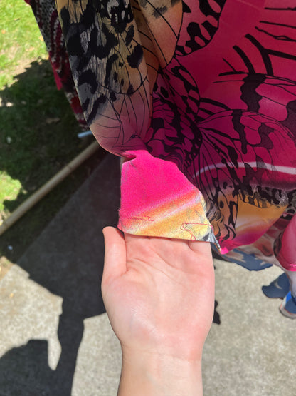 Charlie Brown 3/4 Sleeve Abstract Leopard Print Dress - Size 14