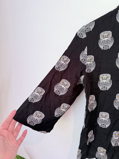 H & M Size 8 | U/Arm to U/Arm 46cm Owl Print Shirt
