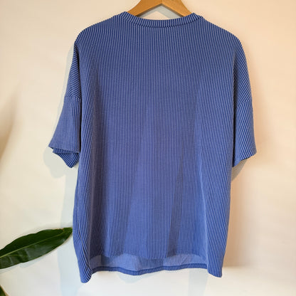 Size L Ribbed V-Neck T-Shirt