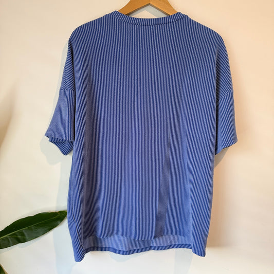 Size L Ribbed V-Neck T-Shirt