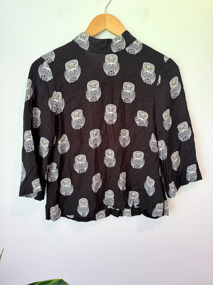 H & M Size 8 | U/Arm to U/Arm 46cm Owl Print Shirt