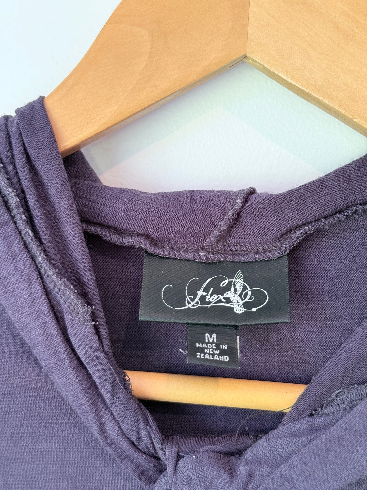 Flox (NZ Made) Size M 100% Merino Hooded Tunic