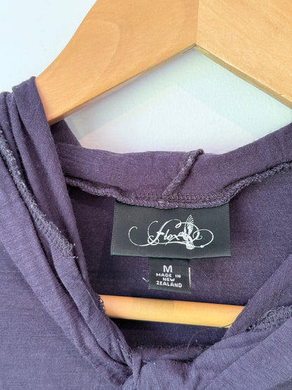 Flox (NZ Made) Size M 100% Merino Hooded Tunic