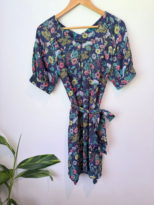 French Connection Size 8 100% Silk Floral Midi Dress