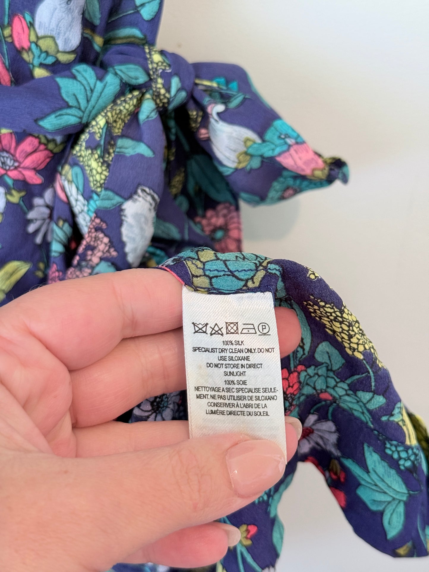 French Connection Size 8 100% Silk Floral Midi Dress