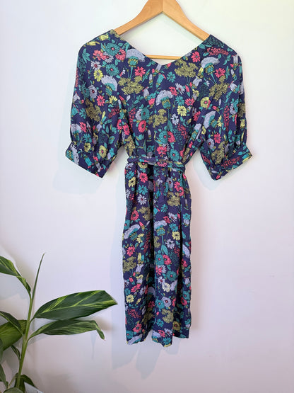 French Connection Size 8 100% Silk Floral Midi Dress