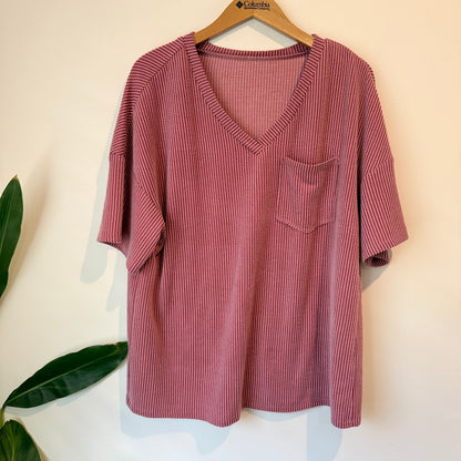 Brand Unknown Size L V-Neck Short-Sleeve Top