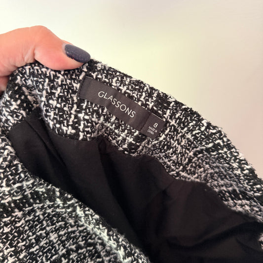 Glassons Size 8 Tweed Look A-Line Mini Skirt