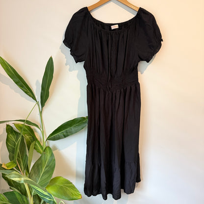 Esther Size U/Arm to U/Arm 40cm Puff-Sleeve Midi Dress