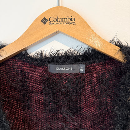 Glassons Size S Plaid Fluffy Knit Cardigan