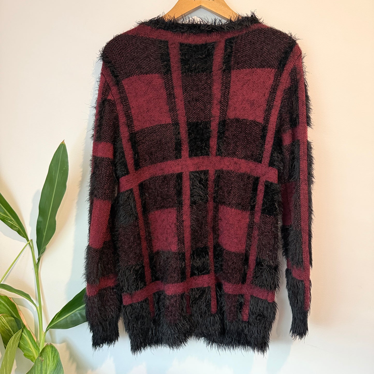 Glassons Size S Plaid Fluffy Knit Cardigan