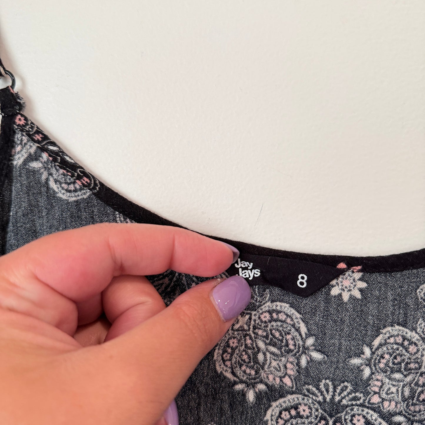 Jay Jays Size 8 Floral Print Cold-Shoulder Mini Dress