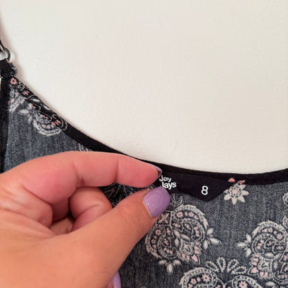 Jay Jays Size 8 Floral Print Cold-Shoulder Mini Dress