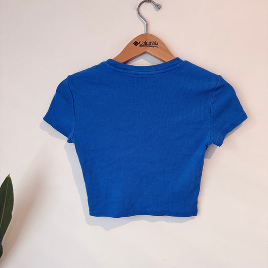 Blue Cropped Basic T-Shirt Size U/Arm to U/Arm 34cm