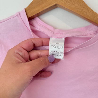 Girls Miss Mango Size 10 Ruched-Side Crop Top